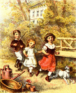 Farm holidays, country holidays - Drawing by Theodor Hosemann (1807-1875) German illustrator.Berlin 1855