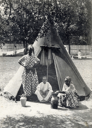 Colonial Exhibition 1907, Paris, Saharan encampment.