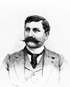 Francois DE NION (1856-1923), French novelist and playwright. Drawing by Everet Louis Van Muyden (1853-1922). Engraving 1900