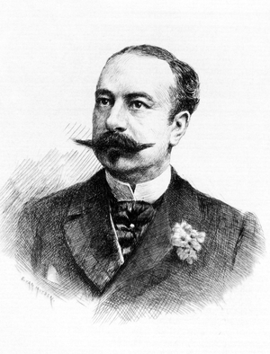 Richard O'Monroy (1849-1916), French writer and novelist. Drawing by Everet Louis Van Muyden (1853-1922). Engraving 1900