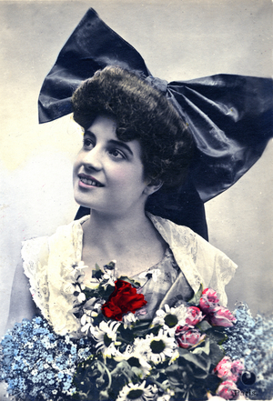 Portrait of Patriot Alsatian wearing the traditional headdress, 1920 (postcard)