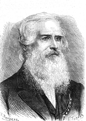 Samuel MORSE (1791-1872), American scientist, inventor of an electric telegraph and an alphabet. Engraving 1868