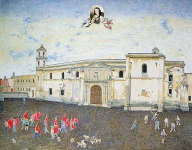 Political Protest, the Cloister of Sor Juana de la Cruz (1648-95) 2001 (oil on canvas)