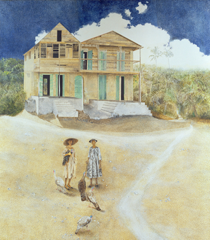 Two Old Sisters, Jacmel, Haiti, 1974 (oil on canvas)