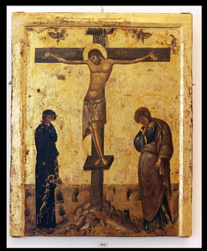 Crucifixion icon (tempera on panel)