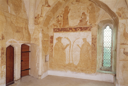Interior showing wall paintings, Longthorpe Tower, Cambridgeshire (photo)