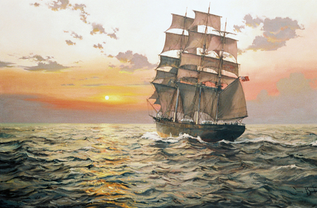 The Clipper 'Wylo' (oil on canvas)
