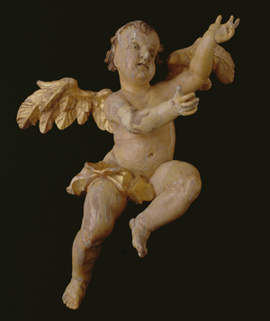 Carved Putto, c.1700 (gilded limewood with original polychrome)