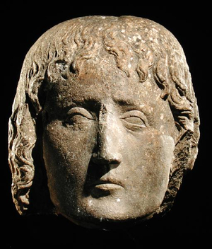 Head of a male saint, c.1420 (limestone)