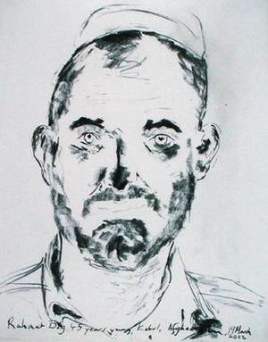 Rahmat Big, Kabul, Afghanistan, 19th March 2002 (charcoal on paper)