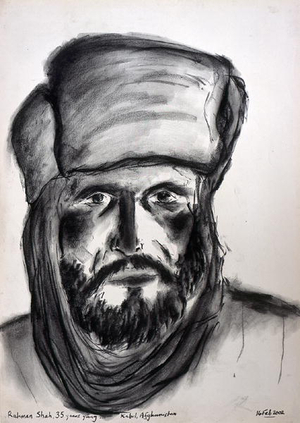 Rahman Shah, Kabul, Afghanistan, 14th February 2002 (charcoal on paper)