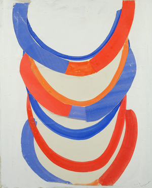 Red and Blue Keel Forms, 1975 (mixed media)