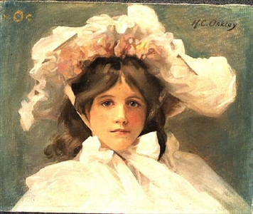 Girl in an Edwardian Bonnet (oil on canvas)