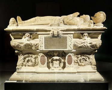 Funeral monument of Michel de Montaigne (1533-1592). Sculpture by Barthelemy Prieur (1536-1611) and Guillermain in 1595. Bordeaux. Museum of Aquitaine.