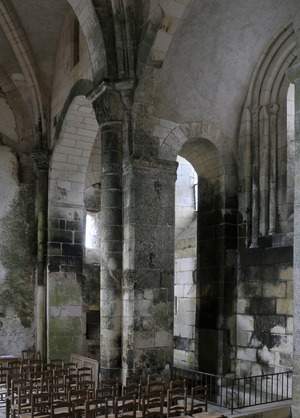 Romanesque art from the 13th to the 14th century: View of the ambulatory of the church of Gargilesse Dampierre (Gargilesse-Dampierre), Indre, Centre, France. Photography