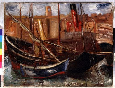 Boats and boats in the Old Port of Marseille, 1915 (oil on canvas)