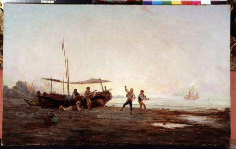 Dance and music on the beach, 19th century (painting)