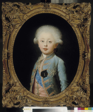 Portrait of Louis Antoine d'Artois, Duke of Angouleme (1775-1844) child. Painting by Joseph Boze (1745-1826), 1785. Unicef Foundation, Cologne