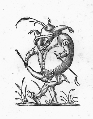 Pantagruel ou Henri II (1519-1559) - engraving of 1823 in “” Drolatiques Songes de Pantagruel”” by Francois Rabelais (1494-1553) - (The Capricious Dreams of Pantagruel) - Private collection