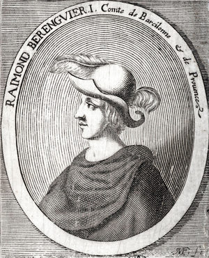 Portrait of Raimond Berenguier I (Raymond Berenger I, circa 1082-1131), Count of Barcelona and Provence. Dim: 10x9cm. Arbaud Museum