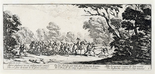 Series "The Miseries of War” evoking the Thirty Year War:The Discovery of the Criminals, 1633 (engraving)