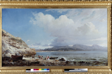 Pecheurs et elegantes sur la Corniche de Marseille (oil on canvas)