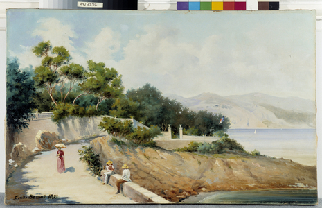 Walkers on the Corniche Painting by Cyrille Besset (1864-1902) 1893 (painting)