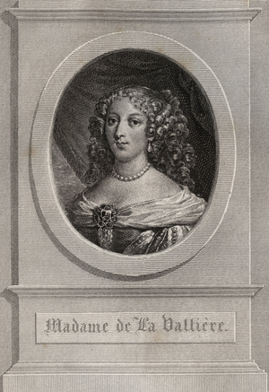 Portrait of Louise Francoise de la Baume le Blanc, Duchess de la Valliere (Madame de La Valliere) (1644-1710), mistress of Louis XIV - Engraving published in the book “Les lettres de Madame de sevigne, de sa famille et de ses amis” - Private collection