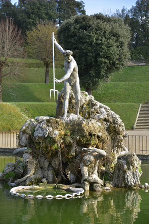 Italy Tuscany Florence - Boboli Garden, Fountain of Neptune by Stoldo Corenzi 1533-1583