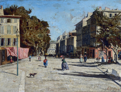 La canebiere, view of the allees of Meilhan, 1861 (oil on canvas)