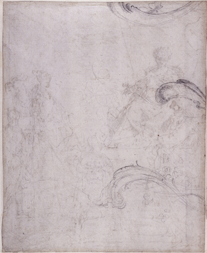 Study for Solomon and the Queen of Saba drawing by Donato Creti (1671-1749) Size 26,5x21,5 cm Musee Grobet-Labadie Marseille