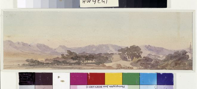 Massif de la Sainte Baume. Watercolour by Amable Louis Crapelet (1822-1867) 1859 Mandatory mention: Collection fondation regards de Provence, Marseille