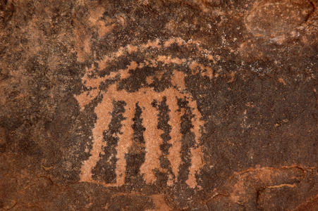 Rock art, Prehistory: Engraving of an Oryx antelope in the Uweinat massif, Egypt. (Period from 8000 to 3000 years BC). Photography