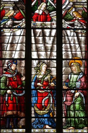 The prophete Daniel, Sibylle Cimmerienne and Saint Matthew the Evangelist - Stained glass of the chapel Saint Louis, Arnaud de Moles (1470-1520) completed in 1513 - Cathedrale Sainte Marie d'Auch (Gers) (15th-17th century)