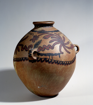 Popular art: large Amatenango jar in varnished brown terracotta. From the state of Chapas, Mexico. Musee de la Vallee, Barcelonnette (Alpes de Haute provence)