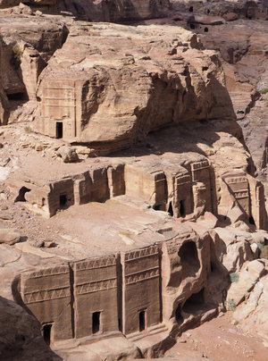 Jordan: Assyrian-style tombs. Petra site