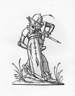 Jules II (1443-1513) - engraving of 1823 in “” Drolatiques Songes de Pantagruel”” by Francois Rabelais (1494-1553) - (The Capricious Dreams of Pantagruel) - Private collection