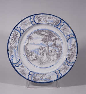 Circular dish - factory Clerissy - Joseph Clerissy (active from 1677 to 1688), then his heritiers until 1733 - Musee de la faience, Marseille