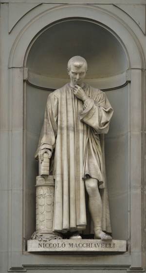 Italy Tuscany Florence, Piazzale des Uffizations, sculpture of the Cortile, Niccolo Machiavelli (1469-1527); philosopher, work by Lorenzo Bartolini (1777-1850)
