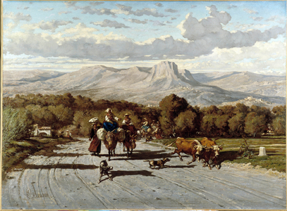 The route from Nice to Antibes, 19th (oil on canvas)