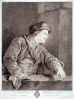 Portrait of Charles Andre dit Carle Van loo (1705-1765), first painter of the king, Director of the Academy of Painting and Sculpture. Dim: 47x35cm. Arbaud Museum