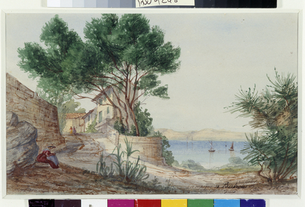Campagne Bertrand a Saint Louis in the Bouches of the Rhone Watercolour by Amable Louis Crapelet (1822-1867) 1860 Mandatory mention: Collection fondation regards de Provence, Marseille