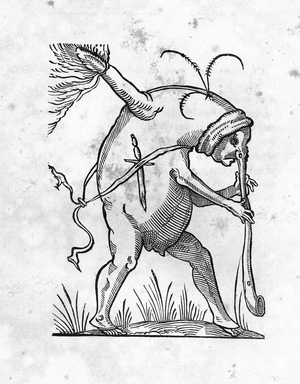 Henry Cotyral or Henri Corneille Agrippa (Cornelius Agrippa or Agrippa by Nettesheim, 1486-1535) - engraving of 1823 in “” Drolatic Songes de Pantagruel”” by Francois Rabelais (1494-1553) - (The Capricious Dreams of Pantagruel) - Private collection