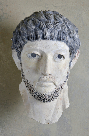 Mummy mask. Plaster. Mould (ceramic) Roman period (30 BC- 330 AD) - Egypt - Dim in cm 28x16x16 - Inventory number 5326, Musee d'Archeologie Mediterraneenne, Marseille