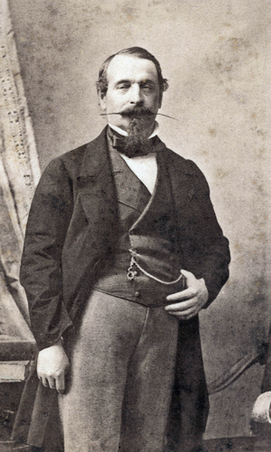 Portrait of Napoleon III (Louis-Napoleon Bonaparte, 1808-1873), French emperor. Photograph of Disderi from a Business Card Album, 1850.