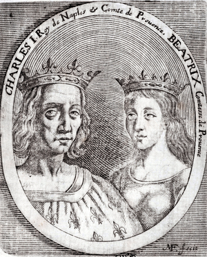 Portrait of Charles I of Sicily more often calls Charles of Anjou (1227-1285), King of Naples, Count of Provence and Beatrice of Provence (1234-1267) Countess of Provence and Forcalquier. Dim: 10x9cm. Arbaud Museum