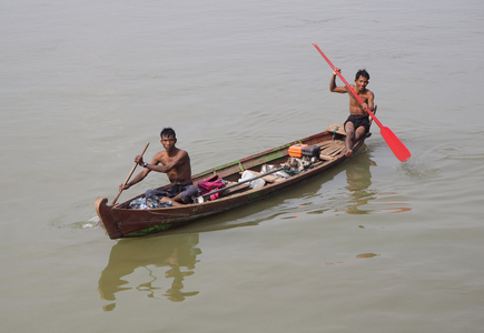 Myanmar - Burma: Pirogue on the Irrawady River