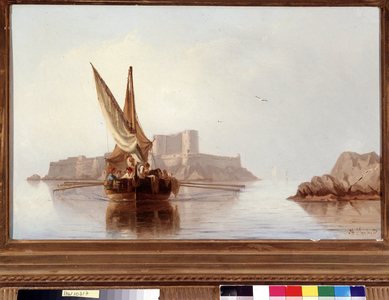 Pecheurs in front of the castle of If, 19th century (painting)