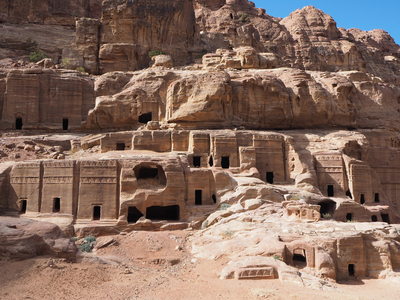 Jordan: Assyrian-style tombs. Petra site