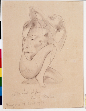 Transparences Face d'homme superimposes a naked woman's body. Drawing by Francis Picabia (1878-1953) 1932 Sun. 27X20 cm Musee Cantini, Marseille